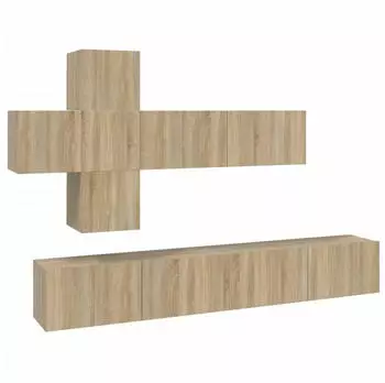 vidaXL TV-Schrank-Set 7-tlg. Sonoma-Eiche Holzwerkstoff (3114520)