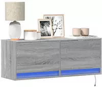 vidaXL TV-Wandschrank mit LED-Beleuchtung Grau Sonoma 100x31x35 cm