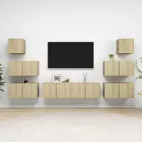 vidaXL 8-tlg. TV-Schrank-Set Sonoma-Eiche Holzwerkstoff