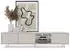 Selsey Bello TV-Schrank 175cm mit Lamellen und LED-Beleuchtung, goldene Beine, Grau-Beige (5903025898186)