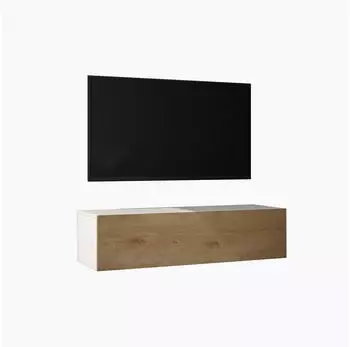 doporro TV-Lowboard F02 100cm Weiß Matt / Hellbraun, hängend (4250755356631)
