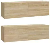vidaXL TV-Wandschr&auml;nke 2 Stk. Sonoma-Eiche 100x30x30 cm Holzwerkstoff