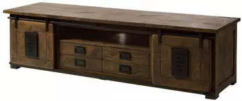 Massivmoebel24 Railway TV-Board Mango 200x55x55cm braun lackiert (09-312-772-3037)