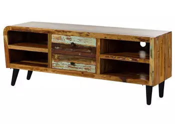 Massivmoebel24 Sixties #117 TV-Board Altholz 170x45x65cm mehrfarbig lackiert (09-313-815-0017)