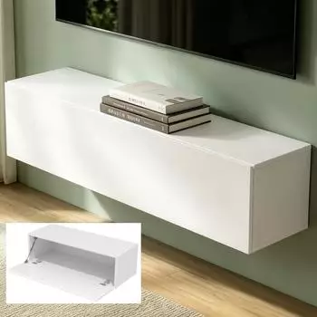Mai & Mai Fernsehschrank02 Hängend 2 Türen Soft-Close Matt Weiß 100x40,2x30cm (Fernsehschrank02)