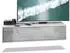 Vladon Lana 120 Lowboard mit Klappe, Weiß matt / Beton Oxid Optik, 120x29x37cm