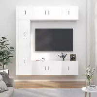 vidaXL 7-tlg. TV-Schrank-Set Wei&szlig; Holzwerkstoff