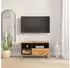 vidaXL TV-Schrank Massivholz Mango Braun/Schwarz 80x33,5x46cm (356800)