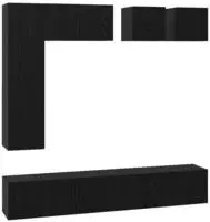 vidaXL TV-Schrankset 8 pcs Schwarz Eichen-Optik Holzwerkstoff