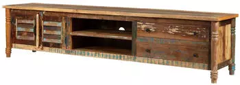 Massivmoebel24 FABLE TV-Board Altholz 240x50x55cm mehrfarbig lackiert (09-313-751-2035)