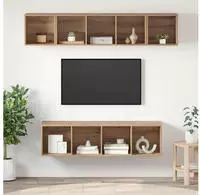 vidaXL TV-Schrankset Wandmontiert 4 pcs Artisan-Eiche Holzwerkstoff