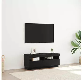 vidaXL TV-Schrank mit LED-Beleuchtung, Schwarz/Eiche, 100x35x40cm (862565)