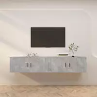 vidaXL TV-Wandschr&auml;nke 2 Stk. Betongrau 100x34,5x40 cm