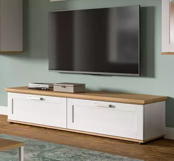 Inn.Furn Mirano TV-Lowboard Wei&szlig; L&auml;rche / Eiche Artisan, 164x37x40cm (Mirano)
