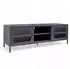 osoltus Manchester Sideboard Metall, 2 Glastüren, 6 Fächer, 150x45x50cm, dunkelgrau