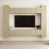 vidaXL 10-tlg. TV-Schrank-Set Sonoma-Eiche Holzwerkstoff