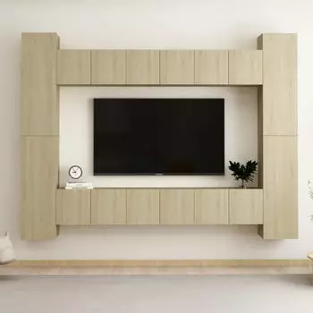 vidaXL TV-Schrank-Set 10-tlg. Sonoma-Eiche Holzwerkstoff (3078967)