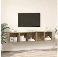 vidaXL TV-Schrank Set Wandmontiert 2 pcs Artisan-Eiche Holzwerkstoff