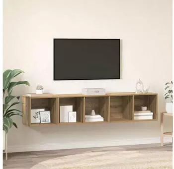 vidaXL TV-Schrank Set Wandmontiert 2-tlg. Artisan-Eiche Holzwerkstoff (3393173)