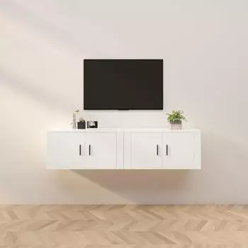 vidaXL TV-Wandschrank 2er-Set Wei&szlig; 80x34,5x40cm (3188350)