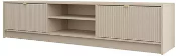 Mirjan24 Tireno 2K TV-Lowboard 180x40x40cm, geriffelte Fronten, Sandbeige