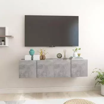 vidaXL TV-H&auml;ngeschr&auml;nke 2 Stk. 60x30x30cm Betongrau (804521)
