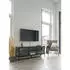 House Nordic Brisbane TV-Bank Metall/Glas, Schwarz, 130x55x40cm