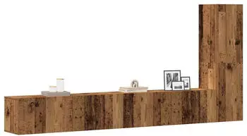 vidaXL TV-Schrank-Set 3-tlg. Wandmontage Altholz-Optik Holzwerkstoff (3329197)