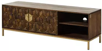 Massivmoebel24 Diamond TV-Board Mangoholz 145x45x50cm braun ge&ouml;lt (09-313-760-1006)
