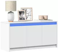 vidaXL TV-Schrank mit LED-Beleuchtung Wei&szlig; 100x34x50 cm Holzwerkstoff