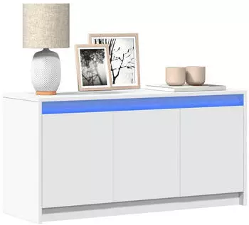 vidaXL TV-Schrank mit LED-Beleuchtung Wei&szlig; 100x34x50cm Holzwerkstoff (852208)