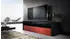 Vladon Valencia Lowboard 1 offenes Fach, 2 Klappen, Schwarz matt/Bordeaux Hochglanz (155x46x40cm)