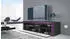 Vladon Valencia Lowboard 1 offenes Fach, 2 Klappen, Schwarz matt/Bordeaux Hochglanz (155x46x40cm)