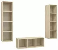 vidaXL 3-tlg. TV-Schrank-Set Sonoma-Eiche Holzwerkstoff