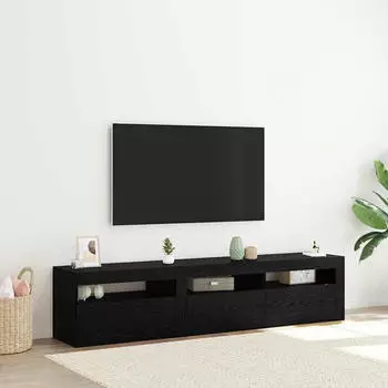 vidaXL TV-Schrank 2er-Set Schwarz Eiche-Optik 180x35x40cm Holzwerkstoff (3332505)