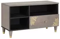 vidaXL TV-Schr&auml;nk mit Schubladen Grau 80 x 33 x 46 cm Massivholz Mango