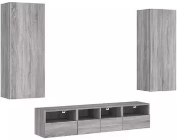 vidaXL TV-Wand 5-tlg. Holzwerkstoff Grau Sonoma