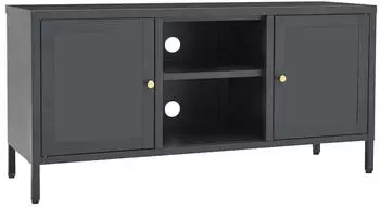 vidaXL TV-Lowboard Stahl Glas (de)