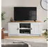 Idimex Bolton TV-Lowboard Kiefer Massivholz 2 Türen 138x57x40cm weiß/braun