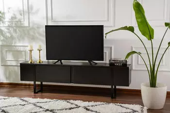 Hanah Home Serenity TV-Board 180cm Melaminbeschichtete Spanplatte Holz/Schwarz (241NRD1309)
