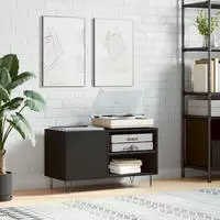 vidaXL Plattenschrank Schwarz 85x38x48 cm Holzwerkstoff