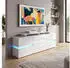 Vladon Game TV-Board-Aufsatz Weiß matt/Weiß Hochglanz 138,5x9,5x34,5cm (50003099)