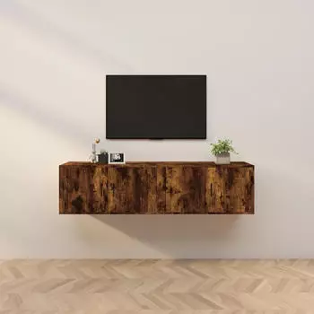 vidaXL TV-Wandschr&auml;nke 2 Stk. R&auml;uchereiche 80x34,5x40cm (3188355)