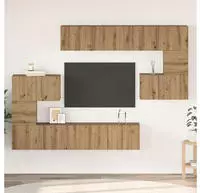 vidaXL TV-Schrankset Wandmontiert 8 pcs Artisan-Eiche Holzwerkstoff