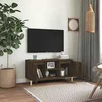 vidaXL TV-Schrank mit Massivholz-Beinen R&auml;uchereiche 103,5x35x50 cm