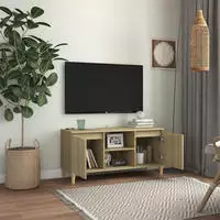 vidaXL TV-Schrank mit Massivholz-Beinen Sonoma-Eiche 103,5x35x50 cm