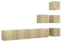 vidaXL 6-tlg. TV-Schrank-Set Sonoma-Eiche Holzwerkstoff