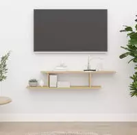 vidaXL TV-Wandregal Sonoma-Eiche 125x18x23 cm Holzwerkstoff