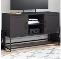 vidaXL TV-Schrank Schwarz 100,5x39x60,5 cm Stahl
