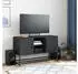 vidaXL TV-Schrank Stahl Schwarz 100,5x39x60,5cm (846512)